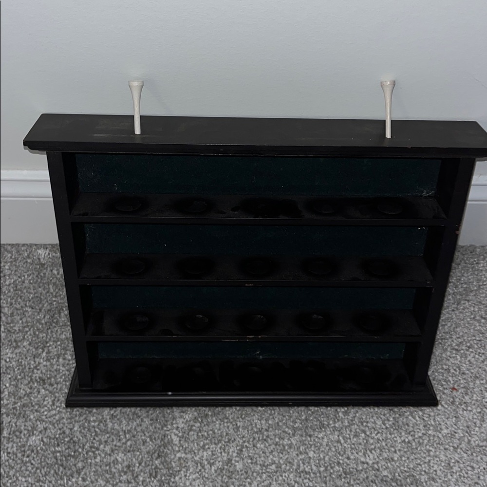 Dark Wood small 20 Golf ball holder display case for wall hanging